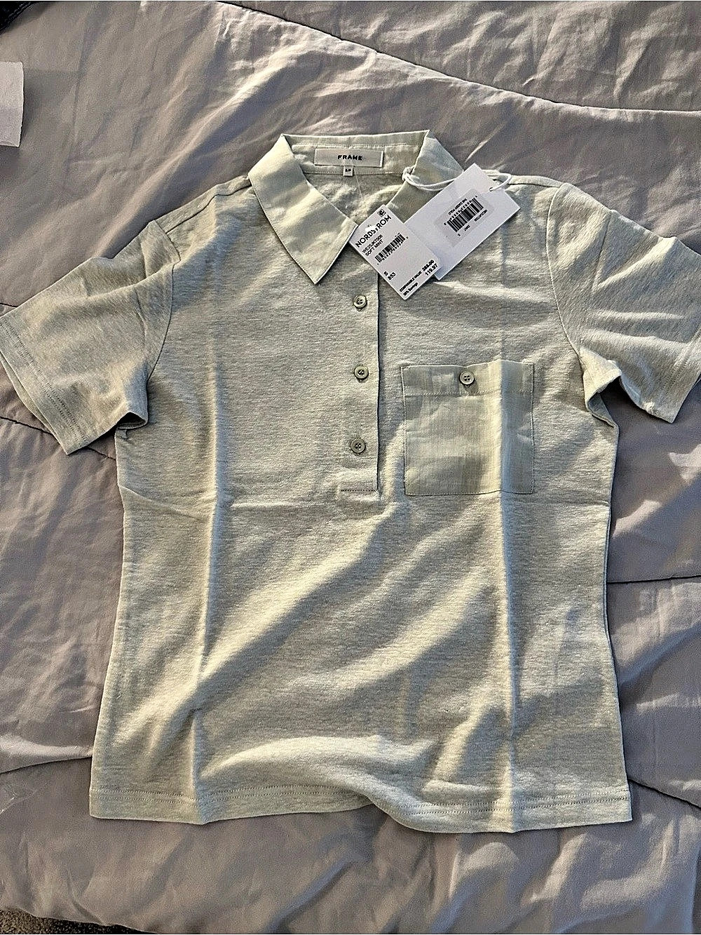 Frame The Caddy Polo Short Sleeve in Green Size Small